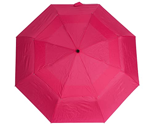 Sturmfester Regenschirm Taschenschirm Auf-Zu-Automatik klein leicht (Pink) von Generic