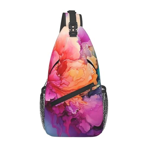 Stylisch Casual Daypack Bunte Aquarellmalerei Crossbody Bags Anti-Diebstahl,Stilvoll Rucksack für Herren Einkaufen Sport von Generic