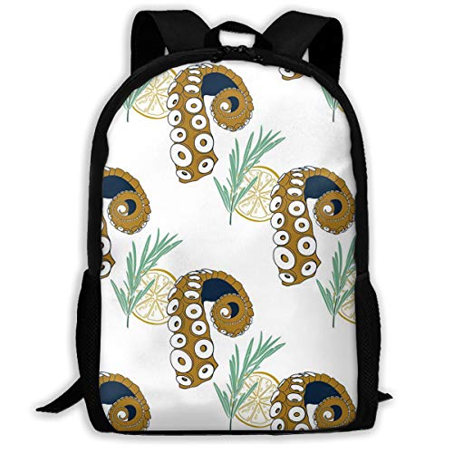 Stylischer Laptoptasche Tiere Tentakel Und Zitrone Daypack Durable Wanderrucksack Für Job, Geschenk, Reisen, 42X32X14Cm von Generic