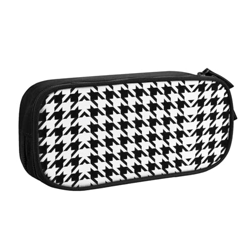 Stylisches Bleistift Beutel Hahnentrittmuster Schwarz Federtasche Strapazierfähig Pencil Case für Damen Erwachsene Studenten von Generic