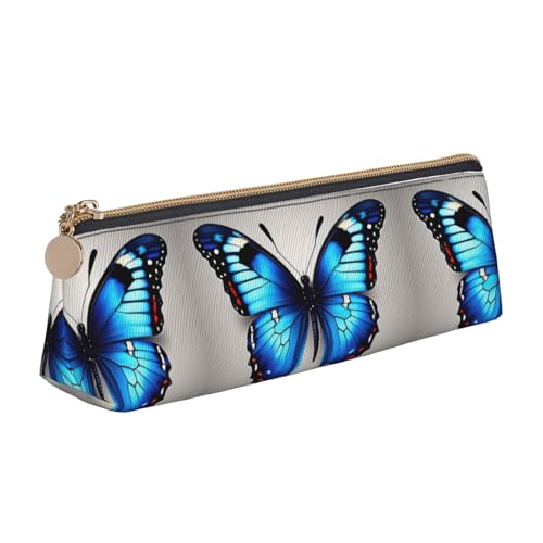 Stylisches Bleistift Tasche Blauer Schmetterling Federmappe Tragbar Mäppchen für Studenten Büro Damen von Generic