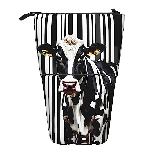 Stylisches Bleistift Tasche Schwarz-weißer Milchkuh-Druck Stiftemappe Tragbar Federmäppchen für College-Studenten Erwachsener Unisex von Generic