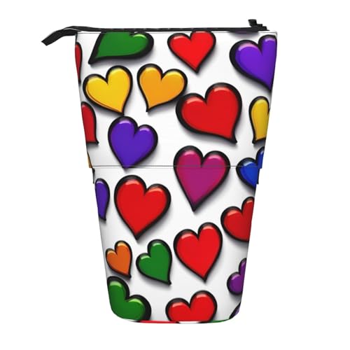 Stylisches Bleistiftetui Farbige Gay-Pride-Herzen Bleistift Beutel Praktischem Mäppchen für Jungen College-Studenten College Stylisches Bleistiftetui Farbige Gay-Pride-Herzen Bleistift Beutel Praktischem Mäppchen für Jungen College-Studenten College von Generic