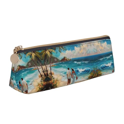 Stylisches Federmäppchen Romantischer Strand Bleistift Beutel mit Reißverschluss Stiftemappe für Unisex Erwachsene Jungen von Generic