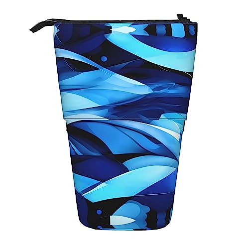 Stylisches Federmappe Abstraktes Blau Bleistift Beutel mit Reißverschluss Federmäppchen für College-Studenten Studenten Jungen von Generic