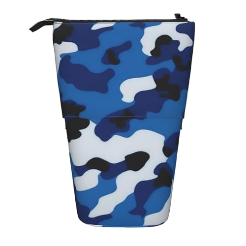 Stylisches Mäppchen Blaue Tarnung Federtasche mit Reißverschluss Briefpapier Tasche für Schulsachen Schule Erwachsener von Generic