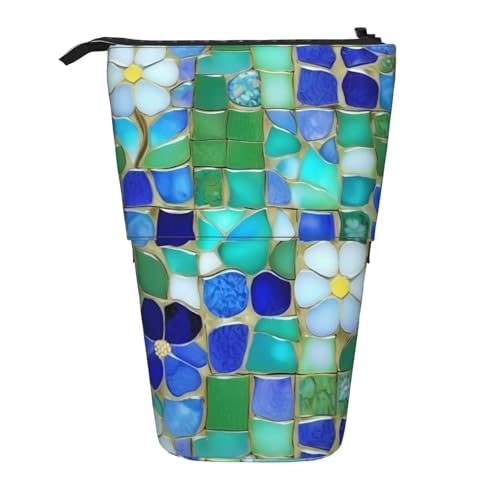 Stylisches Stifte-Organizer Blaugrünes Muster Federmäppchen Strapazierfähig Federmappe für Kinder Schule Erwachsener von Generic