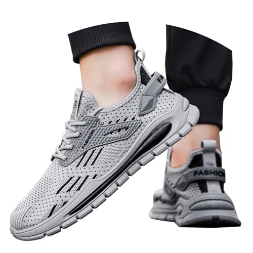 Stylish Schuhe Herren Mesh, Sneaker Herren mit Schnürung, Leichtgewichts Slip On Sportschuhe Weiche Sohle Turnschuhe Outdoor Ultraleicht Laufschuhe Breathable Low Wanderschuhe Sport Shoes for Men von Generic