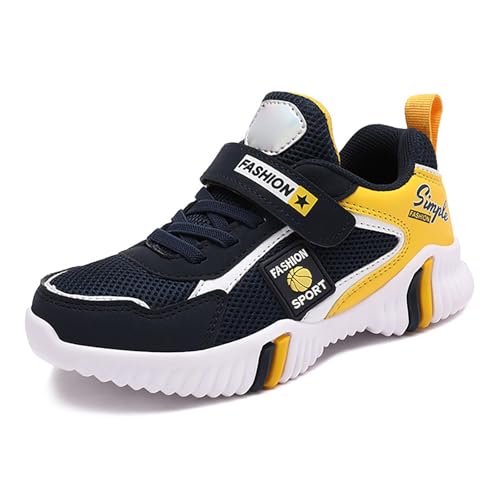 Stylish Turnschuhe Mädchen Mesh - Luftig Sneaker Mädchen mit Klettverschlu Atmungsaktiv Flach Sportschuhe Sport Unisex Kinderschuhe Outdoor Laufschuhe Weicher Hallenschuhe Freizeitschuhe Größe 28-38 von Generic