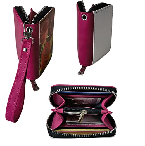 Sublimation Kleine Münzbörse Damen Geldbörse Leder Münzen Kreditkartenetui DIY Handwerk, Pink, Zum Selbermachen von Generic