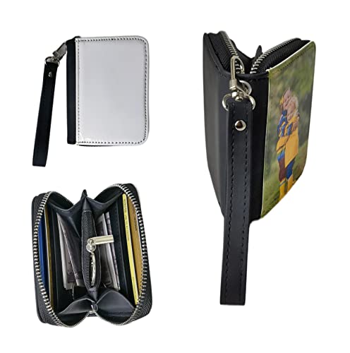 Sublimation Kleine Münzgeldbörse Damen Geldbörse Leder Münze Kreditkartenetui DIY Handwerk, Schwarz, Zum Selbermachen von Generic