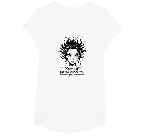 Süß Aber wild: Lass Dich Nicht vom Lächeln täuschen T-Shirt, Girls, Weiß, XS Süß Aber wild: Lass Dich Nicht vom Lächeln täuschen T-Shirt, Girls, Weiß, XS von Generic