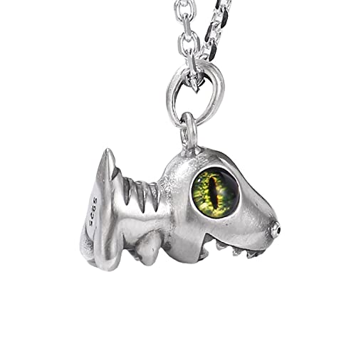 Süße Dinosaurier-Halskette, Vintage-Halskette aus 925er Sterlingsilber mit Dinosaurier-Anhänger für Damen und Herren, 61 cm von Generic