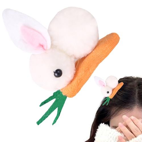 Süße Hasenhaarclip - Ostertag Hasen Karotten Haarclip, süße Hasenhaarclip für Frauen Bunny Karotte Haarnad für Halloween Kostüm Kopfbedeckung von Generic