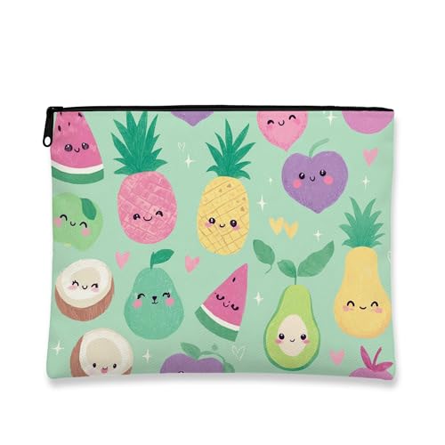 Süße Kosmetiktasche, niedliches Obstmuster, Segeltuch, Reise-Make-up-Tasche für Damen, tragbarer kleiner Reißverschluss-Organizer, Sommergeschenk, Kulturbeutel, Aufbewahrungstasche, Mintgrün, 7x9 Inch Süße Kosmetiktasche, niedliches Obstmuster, Segeltuch, Reise-Make-up-Tasche für Damen, tragbarer kleiner Reißverschluss-Organizer, Sommergeschenk, Kulturbeutel, Aufbewahrungstasche, Mintgrün, 7x9 Inch von Generic