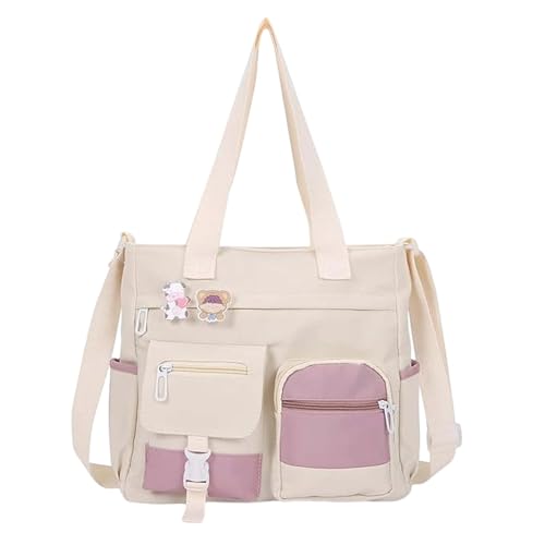Süße Nylon-Umhängetasche für Dame,Ästhetische süße Kuriertasche für Schule,Zurück zur Schulsaison,Kawaii-Schultertasche, Umhängetasche mit Kawaii-Zubehör, ästhetische Tragetasche (D) von Generic