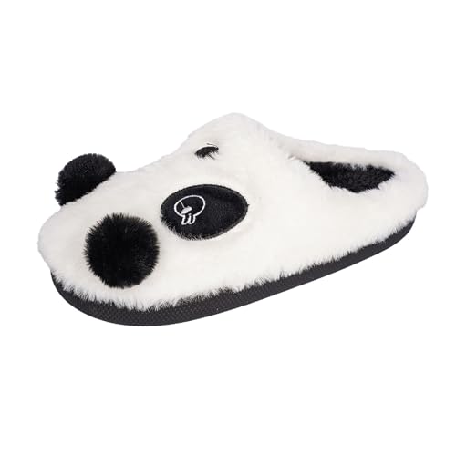 Süße Panda Hausschuhe Damen Pantoletten mit Fleecefutter Winter Wärme Pantoffeln Gemütliche Rutschfeste Flauschige Hausschlappen Drinnen Bequeme Slippers von Generic