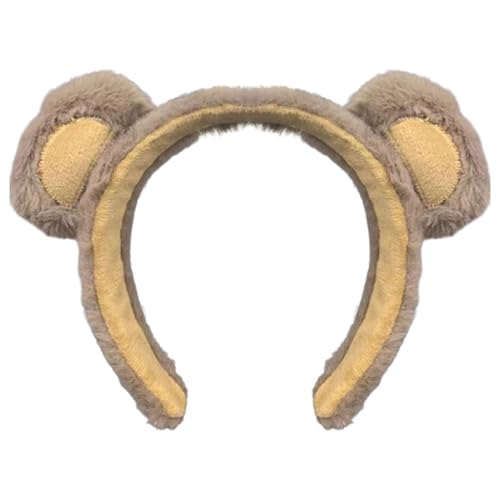 Süße Weiche Bären-Kopfbedeckungen – Plüschbären-Ohr-Kopfbedeckungen | Bärenohren Stirnband | Fuzzy Makeup Hautpflege Stirnband | Süße Weiche Kopfbedeckung Für Cosplay | Make-up-Wäsche-Gesichtskostüm von Generic