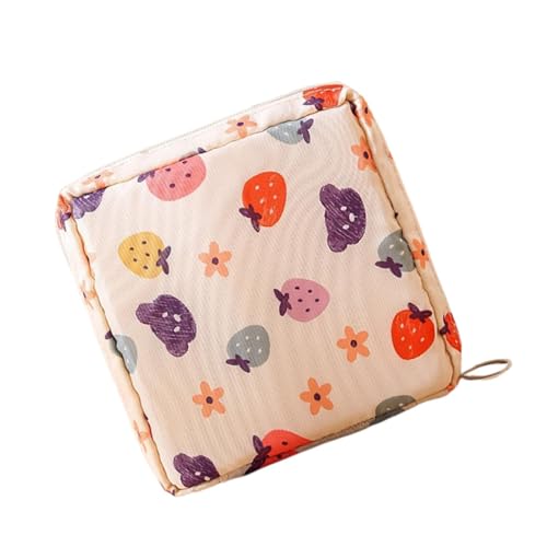Süße bedruckte Damenbindentasche – kleine süße Damenbinden-Pad-Tasche | tragbare Mädchen-Perioden-Tasche, wiederverwendbarer Tampon-Pad-Halter mit Reißverschluss, tragbare Damen-Pflegebeutel für von Generic