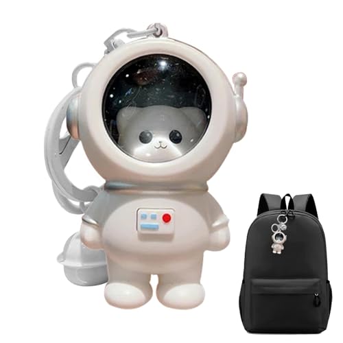 Süßer Bären-Schlüsselanhänger – süßer Leucht-Schlüsselanhänger, coole Outspace-Schlüsselanhänger, süßer Astronauten-Schlüsselanhänger | Bär Leuchtender Schlüsselanhänger | Anhänger für Schulta von Generic