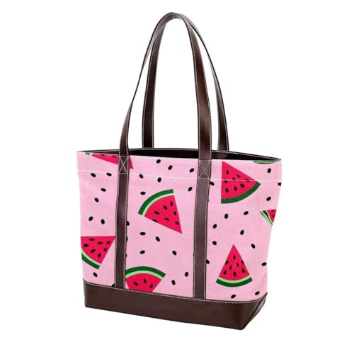 Summer Ice Cream Watermelon-1210 Tragetasche, strapazierfähiges Leder, Leinen, Geldbörsen und Handtaschen für Damen, Schultertasche, Hobo-Tasche, mehrfarbig, 33,8 x 12 x 31 cm von Generic