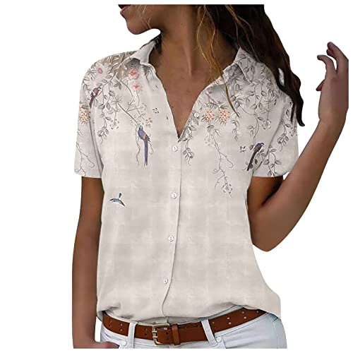 Summer Polo Kurzarm Classic Poloshirt for Female Slim Fit Formell Polo T Shirt Knöpfe Gemütlich Bedruckt Hemdbluse Weiblich 01-Khaki 3XL Summer Polo Kurzarm Classic Poloshirt for Female Slim Fit Formell Polo T Shirt Knöpfe Gemütlich Bedruckt Hemdbluse Weiblich 01-Khaki 3XL von Generic