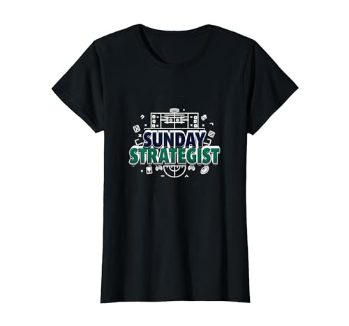 Sunday Strategist: Fantasy Football Herren Spielplan T-Shirt, Damen, Schwarz, XS Sunday Strategist: Fantasy Football Herren Spielplan T-Shirt, Damen, Schwarz, XS von Generic
