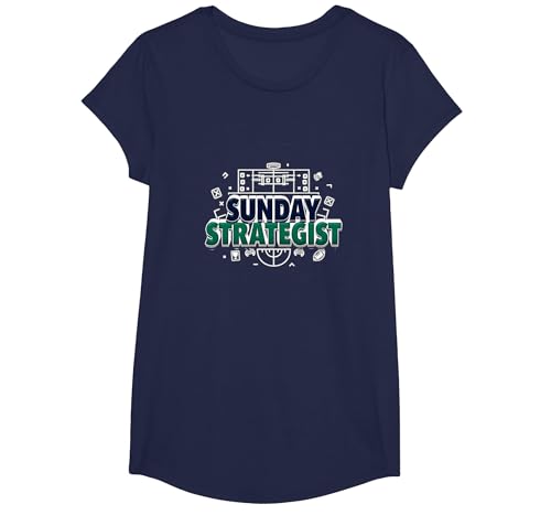 Sunday Strategist: Fantasy Football Herren Spielplan T-Shirt, Girls, Marineblau, XS von Generic