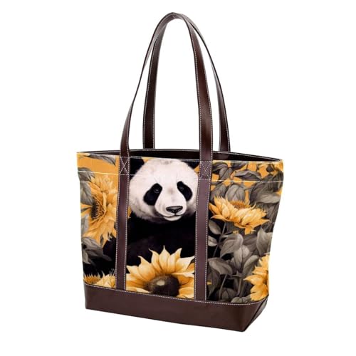 Sunflower Panda-551 modische Damen-Schultertasche aus gewaschenem strapazierfähigem Leder mit Tragegriff oben mit Taschen und Reißverschluss, Mehrfarbig 10, 33.8x12x31cm/13.3x4.7x12.2 in von Generic