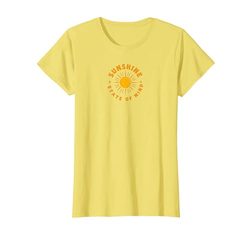 Sunshine State of Mind: Sun Positive Vibes im Retro-Look T-Shirt, Damen, Gelb, M von Generic