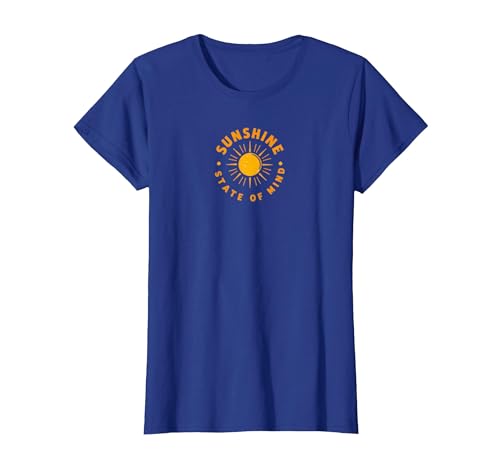 Sunshine State of Mind: Sun Positive Vibes im Retro-Look T-Shirt, Damen, Königsblau, XL von Generic