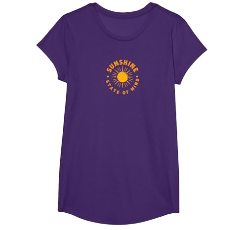 Sunshine State of Mind: Sun Positive Vibes im Retro-Look T-Shirt, Girls, Violett, Mittel von Generic
