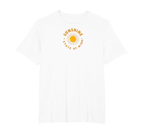 Sunshine State of Mind: Sun Positive Vibes im Retro-Look T-Shirt, Herren Große Größen, Weiß, 5X Tall von Generic