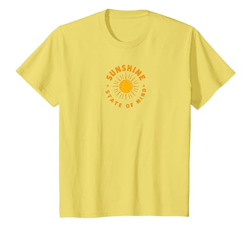 Sunshine State of Mind: Sun Positive Vibes im Retro-Look T-Shirt, Kinder, Gelb, 92 von Generic