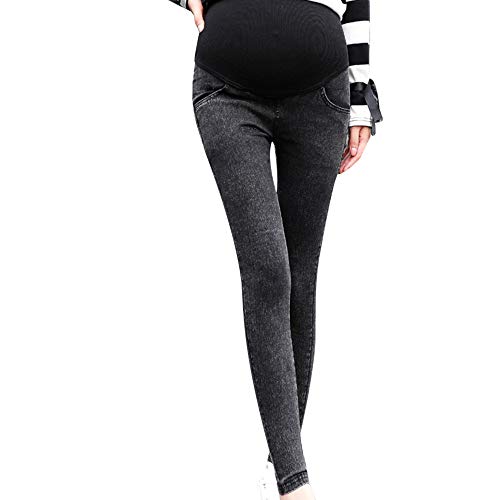 Super Elastisch Umstandsjeans, Denim Leggings für Schwangerschaft Damen Schwangerschaftsjeans Slim Umstands-Jeans Jeggins, Lange Hose für Damen, Umstandsmode, Hoher Bund von Generic