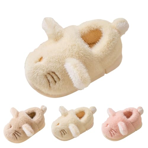 Superfit Hausschuhe Flauschig Jungen Mädchen Süß Tiere Hausschuhe Plüsch Winter Weiche Superfit Gefüttert Plüsch Pantoffeln Geschlossen Kinder Niedlich Flauschig (Yellow, 32 Big Kids) von Generic