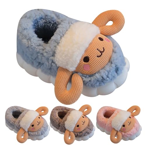 Superfit Hausschuhe Jungen Mädchen Süße Lamm Plüsch Pantoffeln Geschlossen Unsiex Kinder Winter Warm Weiche Tierpantoffel Bequem Gefüttert Plusch Winterschuhe Lustige Fuzzy (Pink, 25 Toddler) von Generic