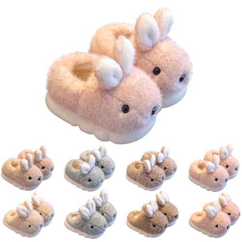 Superfit Hausschuhe Mädchen Süß Hase Plüsch Pantoffeln Geschlossen Winter Weiche Gefüttert Flauschig Hausschuhe Kinder Bequem Warme Indoor Outdoor Rutschfester Plüsch Pantoffel (Pink, 32 Big Kids) von Generic