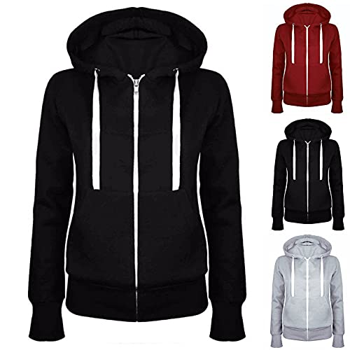 Sweatjacke Damen Kapuzenjacke Damen Sweatshirt Jacke Damen Hoody Damen Mit Kapuze Zip Hoodie Damen Reißverschluss Sweatjacke Damen Große Größen Damen Oberteile Angebote des Tages Heute von Generic