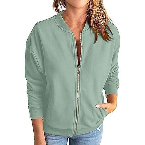 Sweatjacke Damen Weiss Ohne Kapuze: Kapuzenjacke Damen Langarm Kapuzenpullover Hoodie Sweatshirt Mit Kapuze Sportjacke Mit Reißverschluss Outdoor Fitness Training Jogging Sport Style Übergangsjacke von Generic