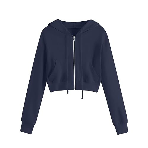 Sweatjacke Damen mit Kapuze Hoodie College Jacke Casual Kapuzenjacke Sport Sweatshirt Jacke Winter Zipper Übergangsjacke Mode Sportjacke Y2K Mantel Outdoor Taschen Kapuzenpullover von Generic