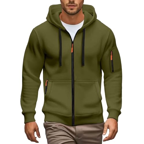 Sweatjacke Herren Hoodie Kapuzenjacke mit Reißverschluss Oversized Sweatshirt Kapuzenpullover Sportjacke Outdoorjacke Lässig Hoodies mit Kapuze Übergangsjacke Kapuzenmantel von Generic