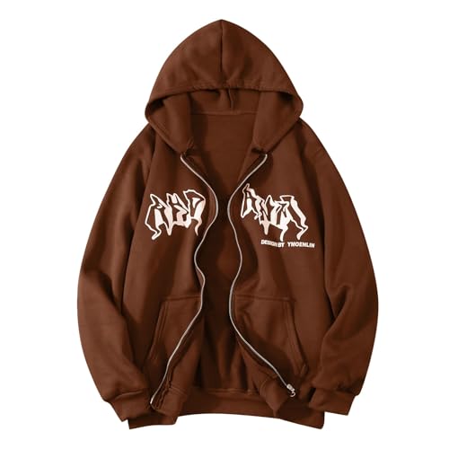Sweatjacke Herren Zipper Hoodie Y2K Oversized Sweat Jacken Hoody Mit Kapuze Kapuzenpullover Kapuzenjacke Sweatshirt Hoodie Pullover Für Männer Jungen Herren von Generic