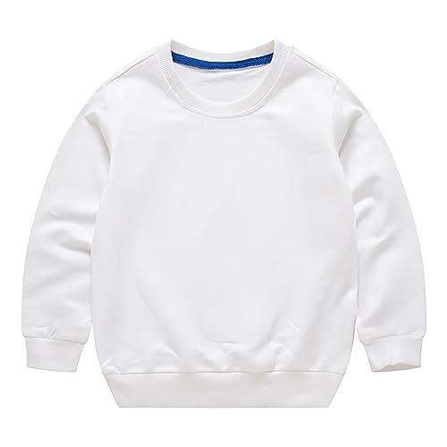 Sweatjacke Pullover Kleinkind ohne Kapuze,Sweatshirt Jacke Einfarbiges Langarm Pullover mit Rundhalsausschnitt für Neugeborene,Kleinkinder, und Mädchen Sweatshirt Warm oodie Schlafshirt von Generic