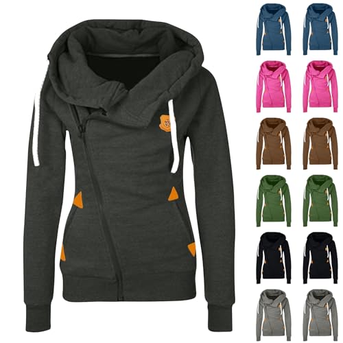 Sweatshirt Damen Einfarbig Langarm Pullover Mit Reißverschluss Herbst Winter Pulli Sweatjacke Zipper Hoodies Hoodie Oversize Sweatshirt Damen Einfarbig Langarm Pullover Mit Reißverschluss Herbst Winter Pulli Sweatjacke Zipper Hoodies Hoodie Oversize von Generic