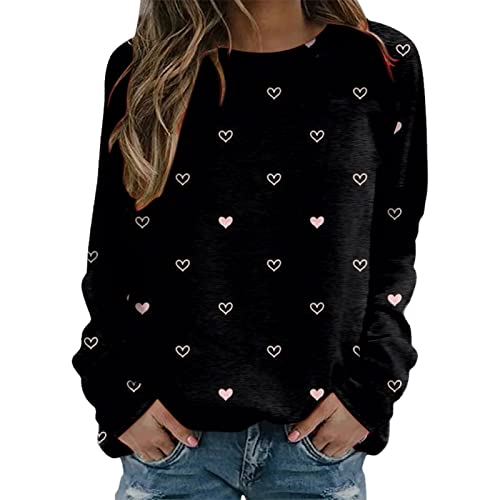 Sweatshirt Damen Pullover Herbst Elegant Langarmshirt mit Herz Aufdruck Romantisch Pulli Herbst/Winter Long Sleeve Shirt Rundhals Casual Oberteil Langarm Damenpullover Tops Sweatshirt Damen Pullover Herbst Elegant Langarmshirt mit Herz Aufdruck Romantisch Pulli Herbst/Winter Long Sleeve Shirt Rundhals Casual Oberteil Langarm Damenpullover Tops von Generic