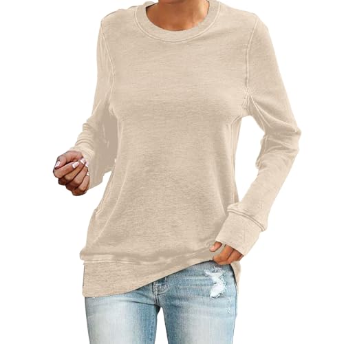 Sweatshirt Damen Rundhals Langarmshirt Langarm Pullover Herbst Winter Locker Casual Oberteile Elegante Tops von Generic