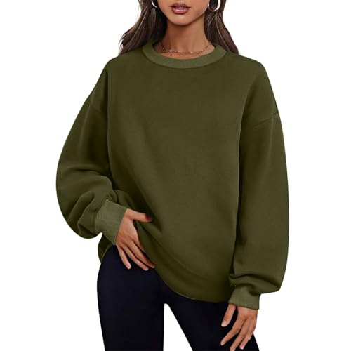 Sweatshirt Damen Warmes Einfarbig Bluseshirt Gerippt Pullover mit Taschen Langarm Überschnittene Schultern Blusentop Loose Passform Hemdbluse Autumn Winter Bluse Lässige Teenager Mädchen Oberteile von Generic