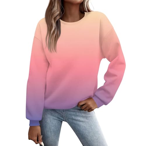 Sweatshirt Damen Winter Baumwoll Pullover Damen Long Pullover Damen Langarm Pullover Damen Elegant Sweatshirt Pullover Damen Pullover Damen Hellblau Sweater Damen Sweatjacke von Generic
