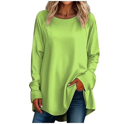 Sweatshirt Grün Damen Sweatshirt Damen Ohne Kapuze Pullover für Damen Damen Pullover Lang Basic Langarmshirt Damen Oversize Sweatshirt Damen Sweatshirt Damen Ohne Kapuze Türkis XL von Generic